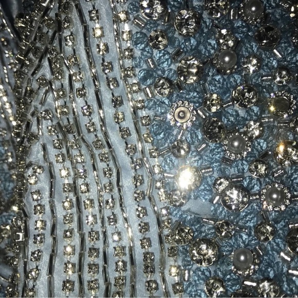 Mac Duggal NEW Beaded Halter Chiffon A-Line Gown 6 bABY blue Prom Formal dress - Picture 6 of 8